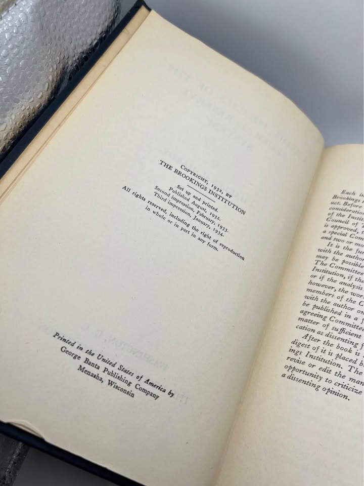Credit Policies of the Federal Reserve System by Charles Hardy Antique Vintage Hardcover Book 1935