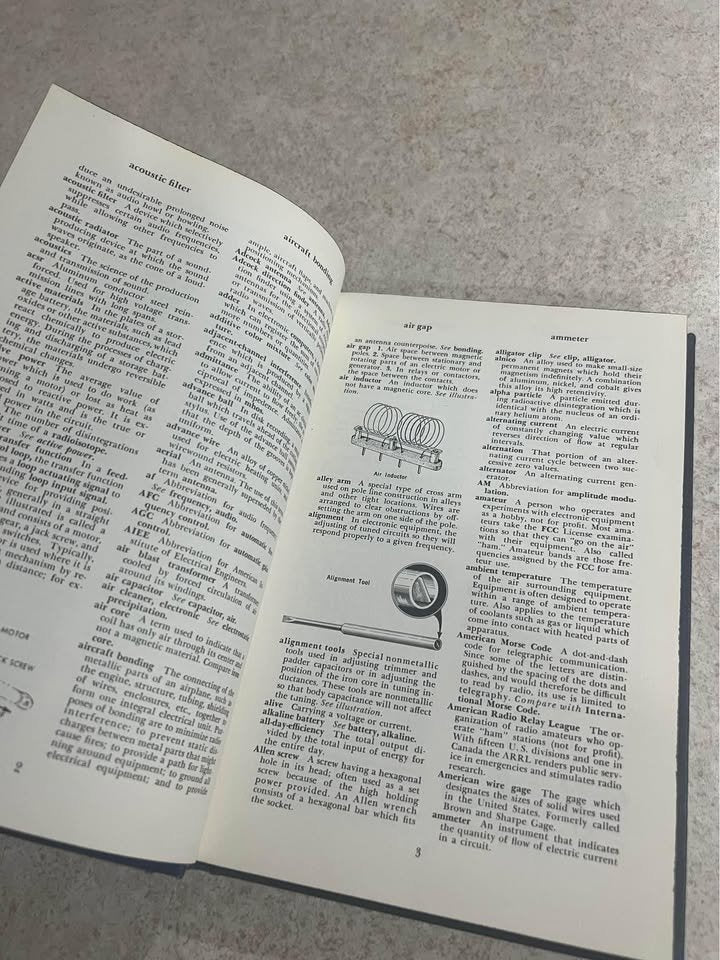 The Practical Dictionary of Electricity & Electronics by R. L. Oldfield Vintage Hardcover Book 1959