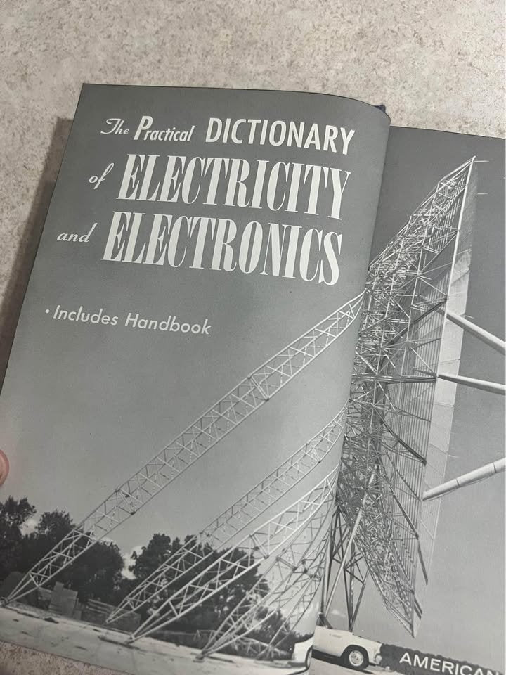 The Practical Dictionary of Electricity & Electronics by R. L. Oldfield Vintage Hardcover Book 1959
