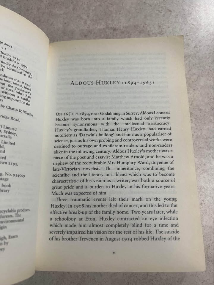 Eyeless in Gaza by Aldous Huxley Vintage Classics Paperback Book 2004