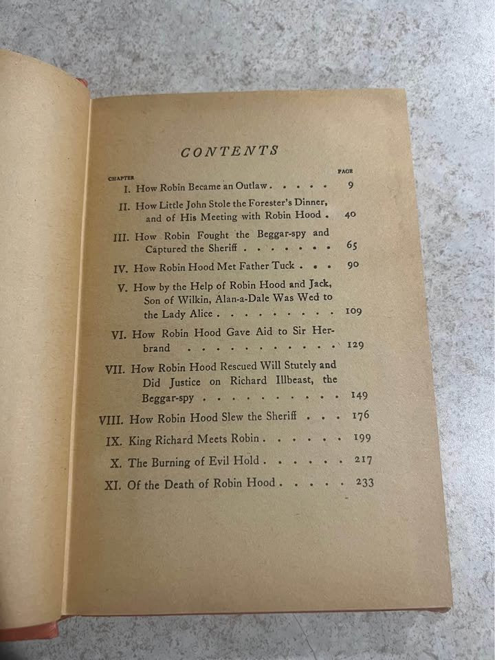 1940's Robin Hood & the Men of the Greenwood by Goldsmith Publishing Antique Vintage Hardcover Book