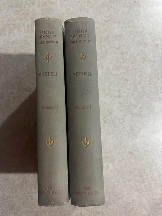 1899 Hugh Wynne Free Quaker by S. Weir Mitchell Antique Vintage Two Volume Hardcover Book Set