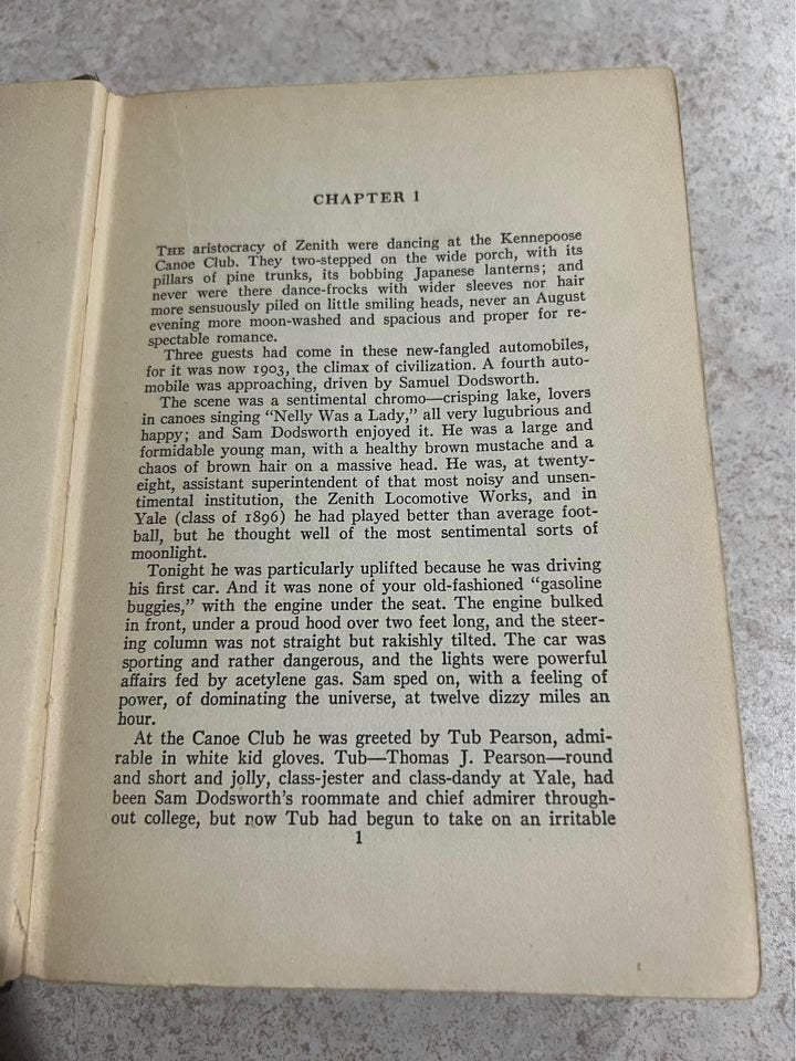 1929 Dodsworth by Sinclair Lewis Antique Vintage Hardcover Book