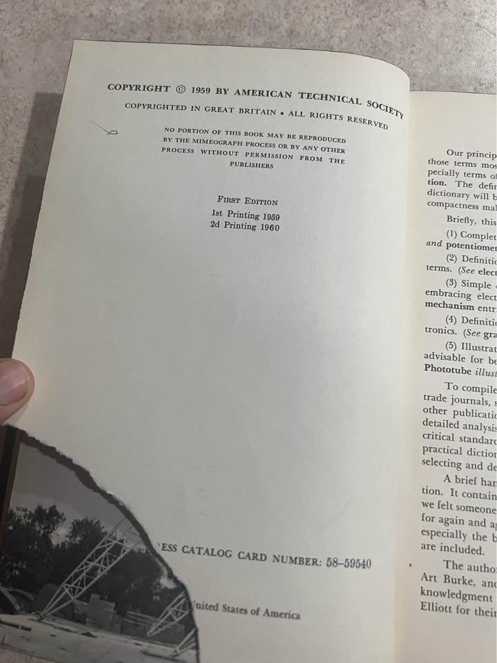 The Practical Dictionary of Electricity & Electronics by R. L. Oldfield Vintage Hardcover Book 1959