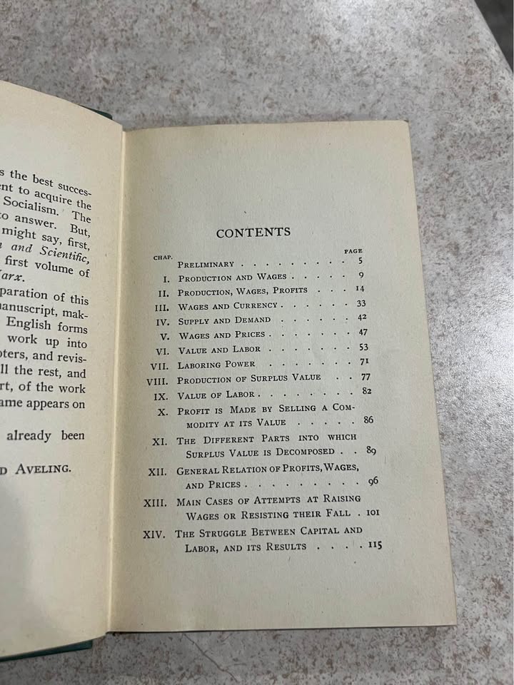 Value Price and Profit by Karl Marx Antique Vintage Hardcover Book 1908