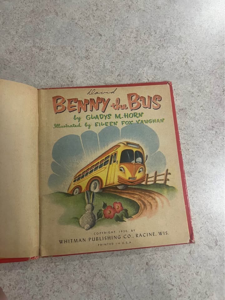 Benny the Bus by Gladys M Horn Antique Vintage Hardcover Children’s Book 1950