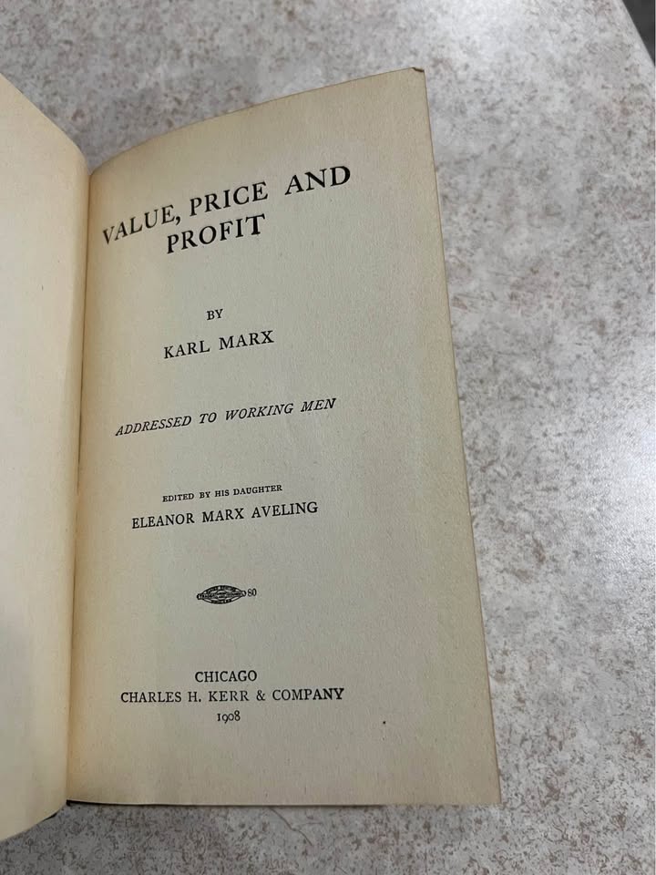 Value Price and Profit by Karl Marx Antique Vintage Hardcover Book 1908