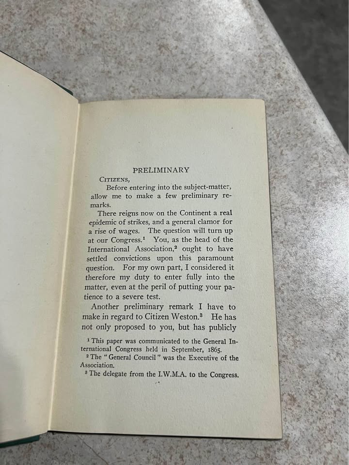 Value Price and Profit by Karl Marx Antique Vintage Hardcover Book 1908
