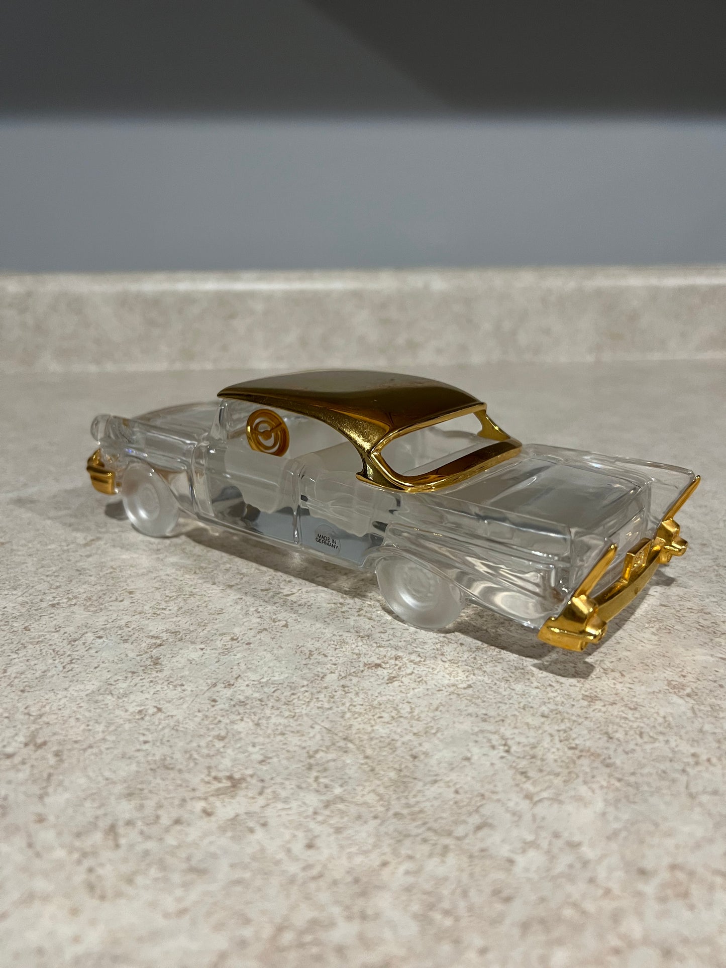 Franklin Mint 1957 Chevy Four Door Hardtop Lead Crystal 24 Karat Gold Trim Diecast Car