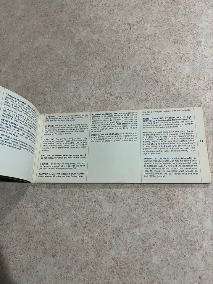 1967 Chrysler Operating Instructions Owners Manual Booklet