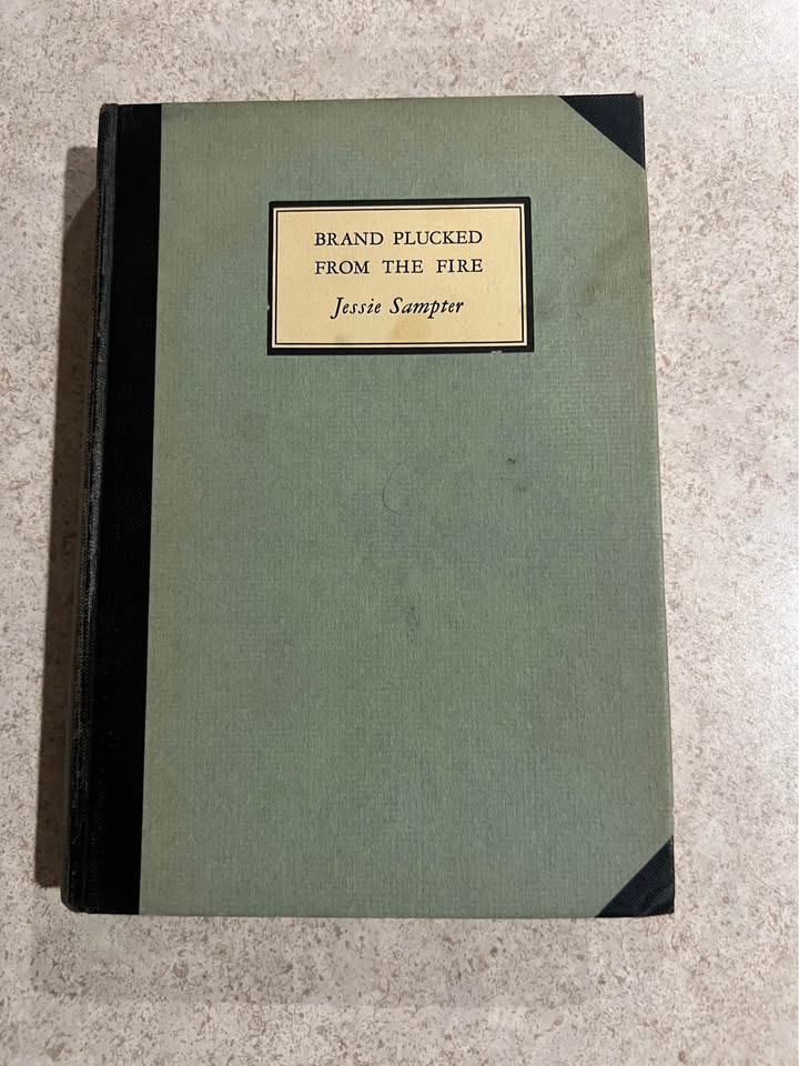 1937 Brand Plucked From the Fire by Jessie Sampter Antique Vintage Hardcover Book