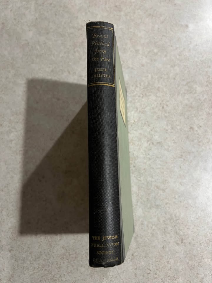 1937 Brand Plucked From the Fire by Jessie Sampter Antique Vintage Hardcover Book