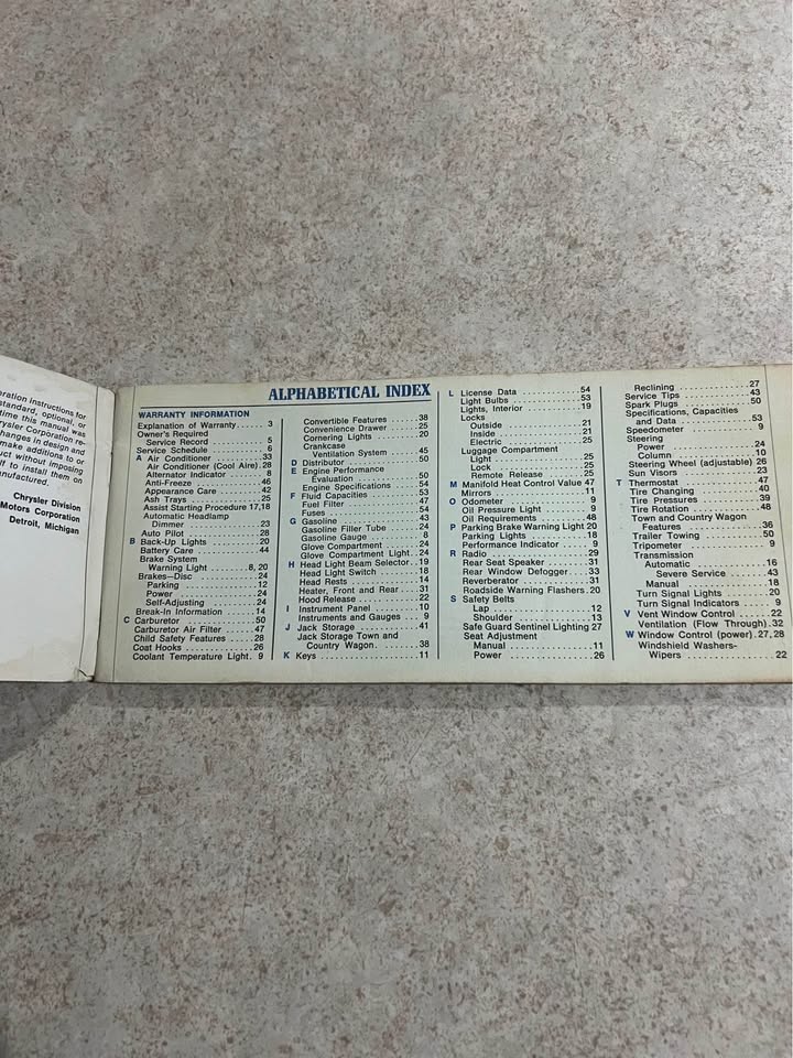 1967 Chrysler Operating Instructions Owners Manual Booklet