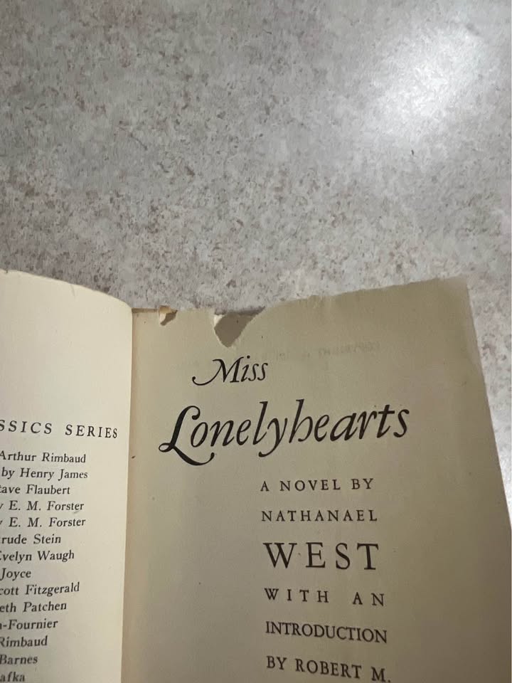 1933 Miss Lonelyhearts by Nathaniel West Antique Vintage Hardcover Book