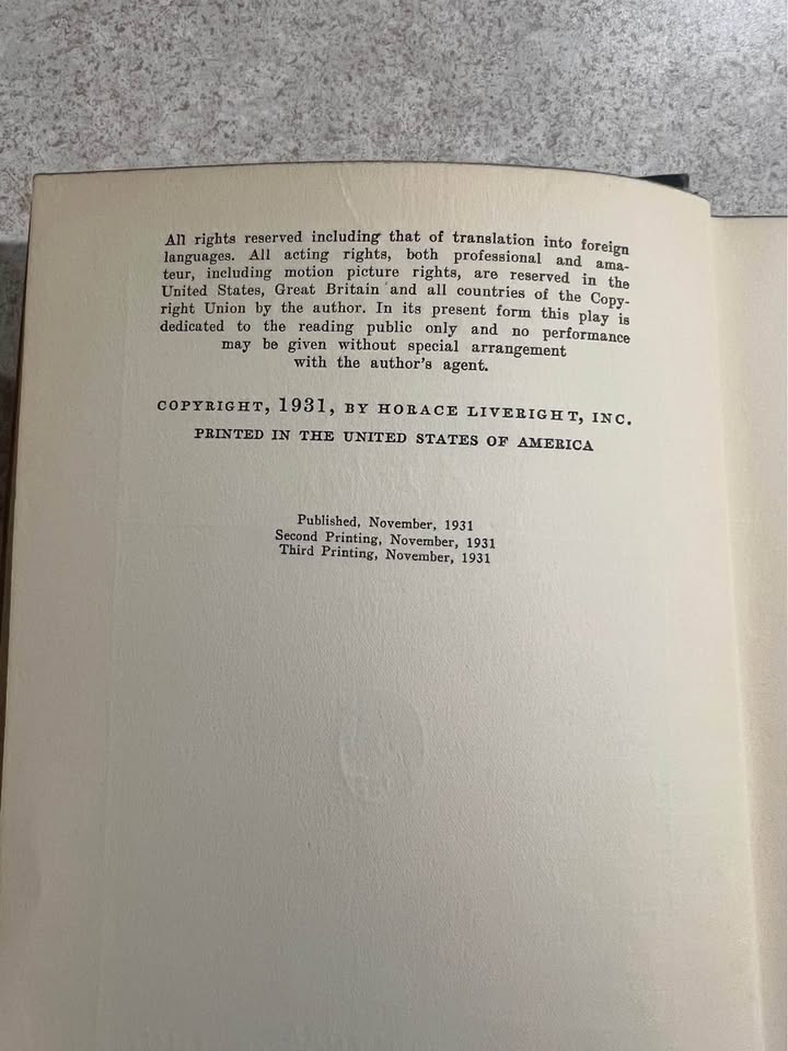 1931 Mourning Becomes Electra by Eugene O’Neill Antique Vintage Hardcover Book