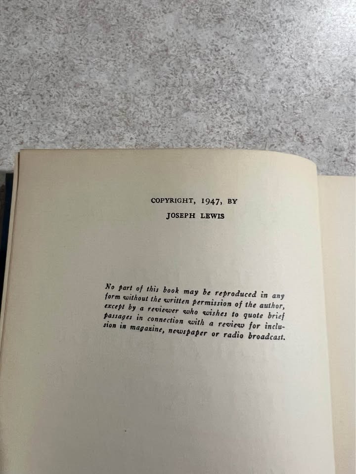 1947 Thomas Paine Author of the Declaration of Independence by Joseph Lewis Vintage Hardcover Book