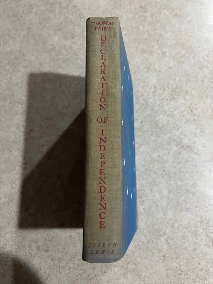1947 Thomas Paine Author of the Declaration of Independence by Joseph Lewis Vintage Hardcover Book