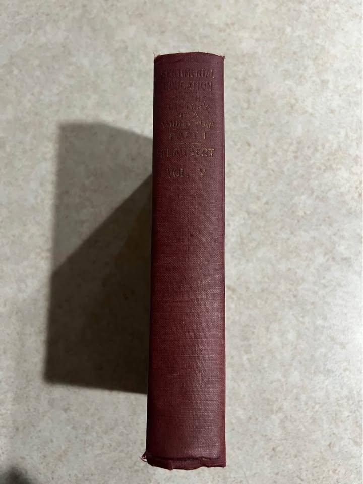 1904 Sentimental Education Volume V by Gustave Flaubert Antique Vintage Hardcover Book