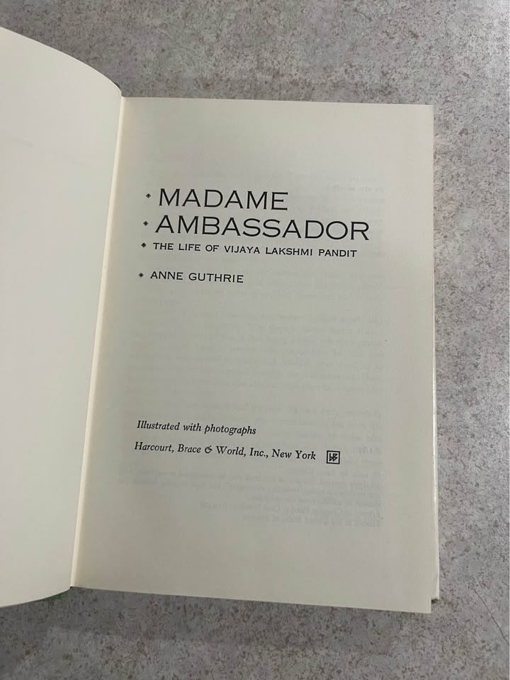 1962 Madame Ambassador by Anne Guthrie Vintage Hardcover Book Signed