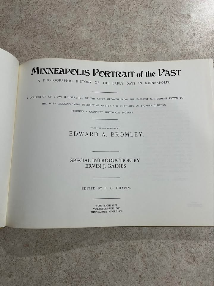 Minneapolis Portrait of the Past by Edward A Bromley Hardcover Book 1973