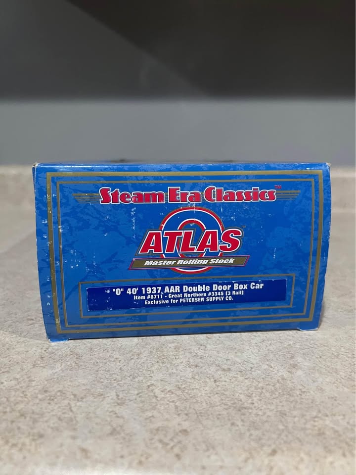 Atlas Steam Era Classics #8711 40’ 1937 AAR Box Car Great Northern #3345 3 Rail O Scale Model Train