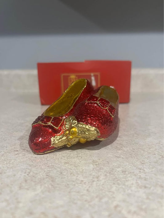 Wizard of Oz Ruby Slippers Kurt Adler Polonaise Glass Blown Ornament AP0838