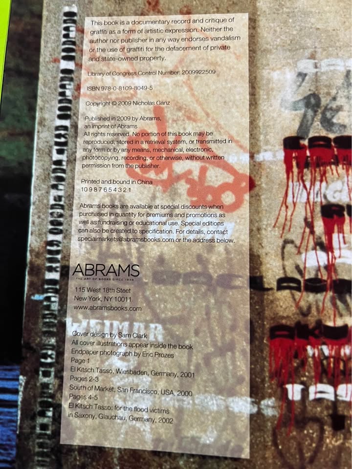Graffiti World Updated Edition by Nicholas Ganz Hardcover Book 2009