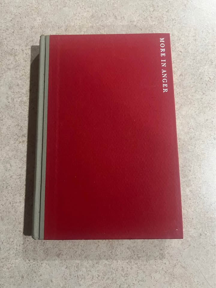 1958 More In Anger by Marya Mannes Vintage Hardcover Book