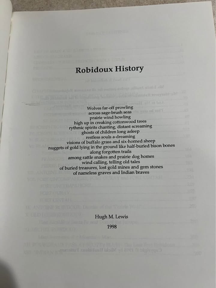 Robidoux History by Hugh M Lewis Paperback Book 1998