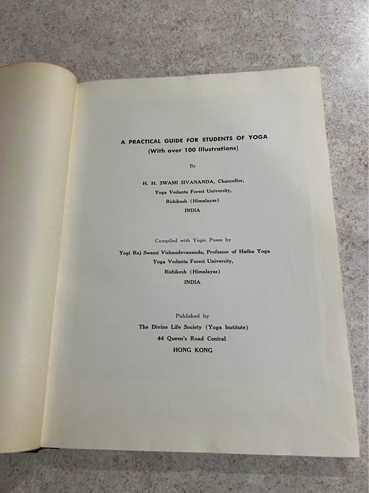 1957 Practical Guide For Students of Yoga by H. H. Swamy Sivananda Vintage Hardcover Book