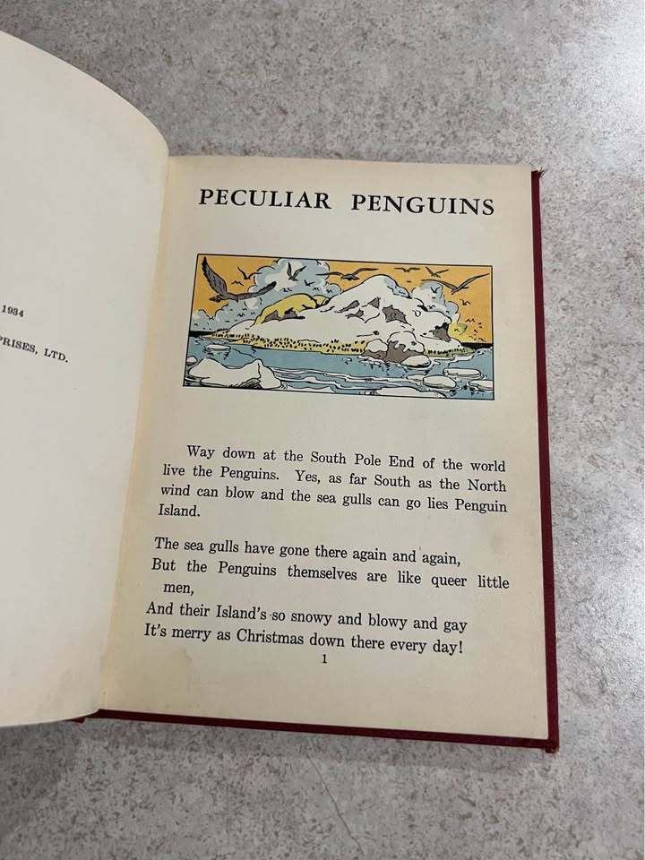 1934 Peculiar Penguin by Walt Disney Studio Antique Vintage Hardcover Book