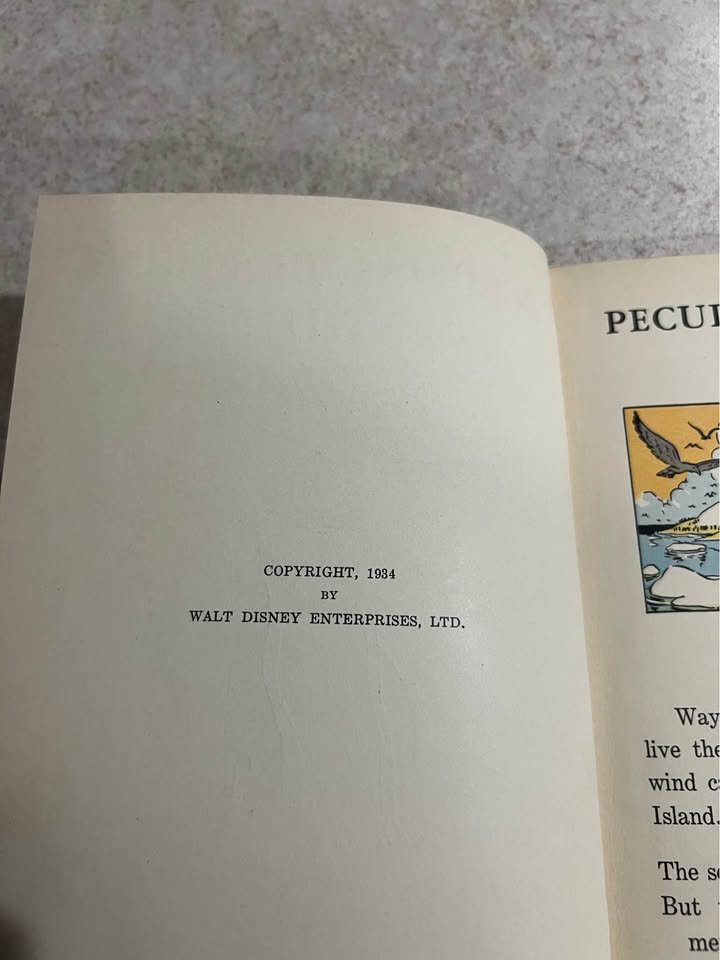 1934 Peculiar Penguin by Walt Disney Studio Antique Vintage Hardcover Book