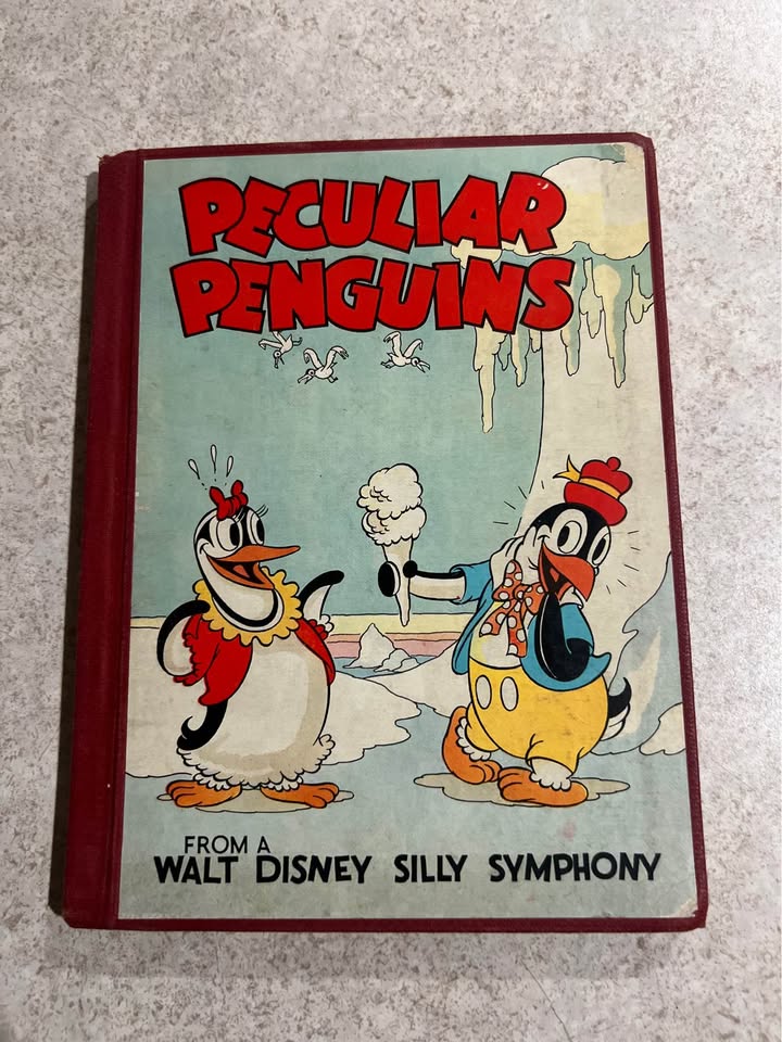 1934 Peculiar Penguin by Walt Disney Studio Antique Vintage Hardcover Book