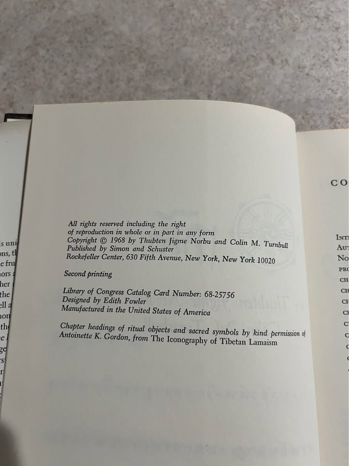 1968 Tibet by Thubten Jigme Norbu and Colin M Turnbull Vintage Hardcover Book