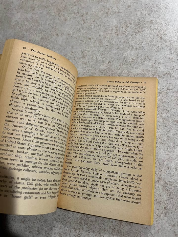 1961 The Status Seekers by Vance Packard Vintage Paperback Book
