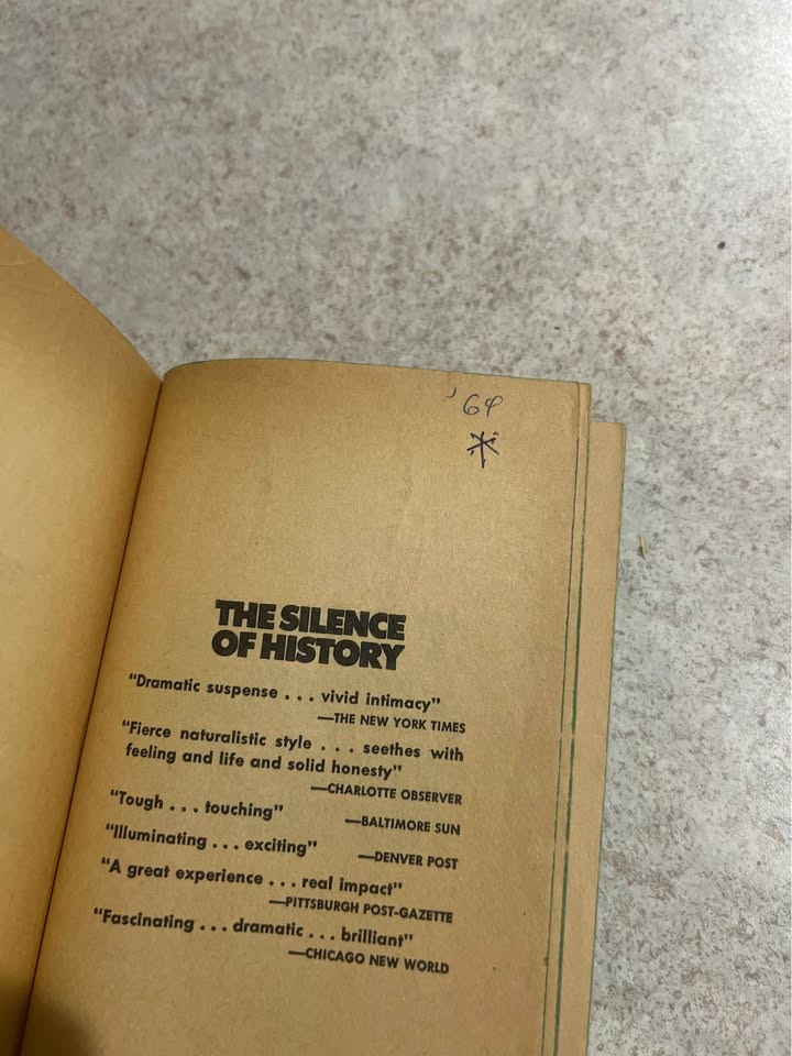 1964 The Silence of History by James T Farrell Vintage Paperback Book