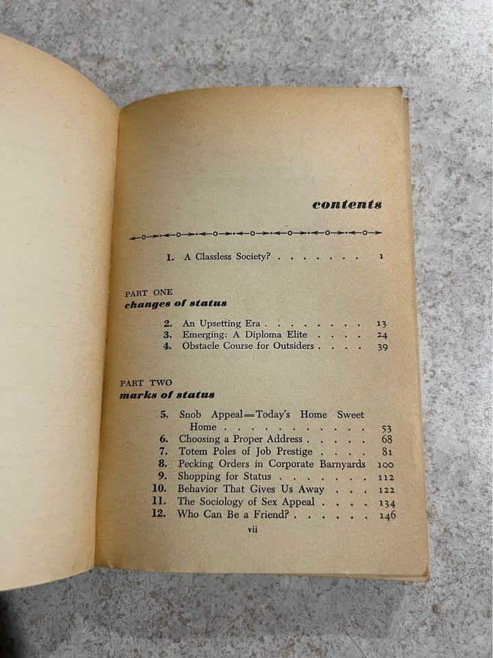 1961 The Status Seekers by Vance Packard Vintage Paperback Book