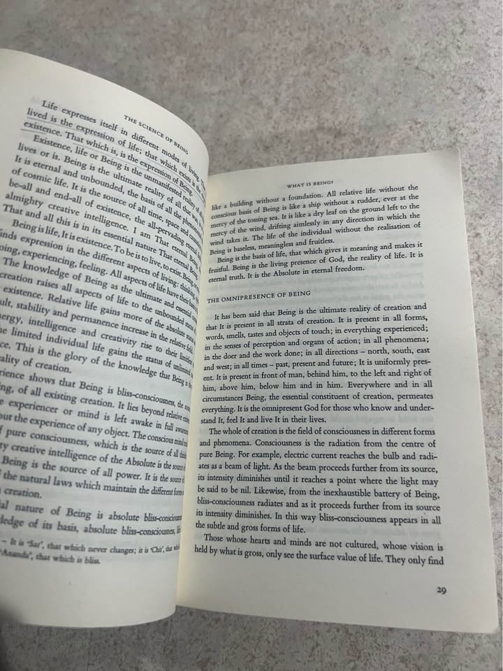 1966 The Science of Being and Art of Living by Maharishi Mahesh Yogi Vintage Paperback Book