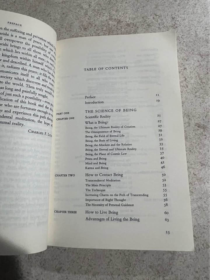 1966 The Science of Being and Art of Living by Maharishi Mahesh Yogi Vintage Paperback Book