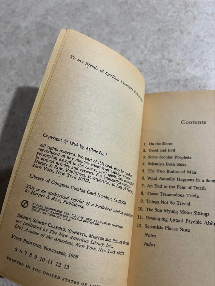 1969 Unknown But Known by Arthur Ford Vintage Paperback Book