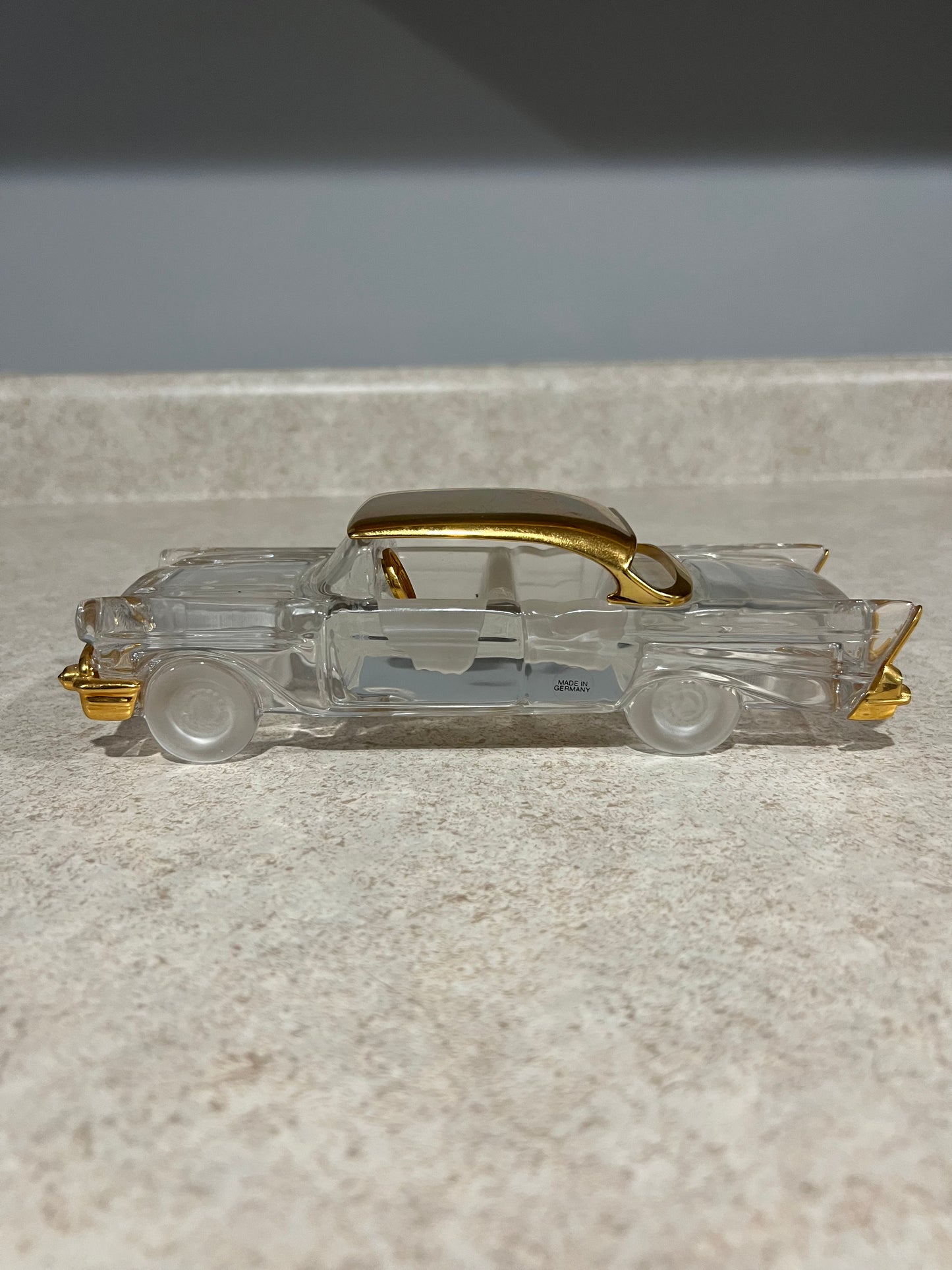 Franklin Mint 1957 Chevy Four Door Hardtop Lead Crystal 24 Karat Gold Trim Diecast Car