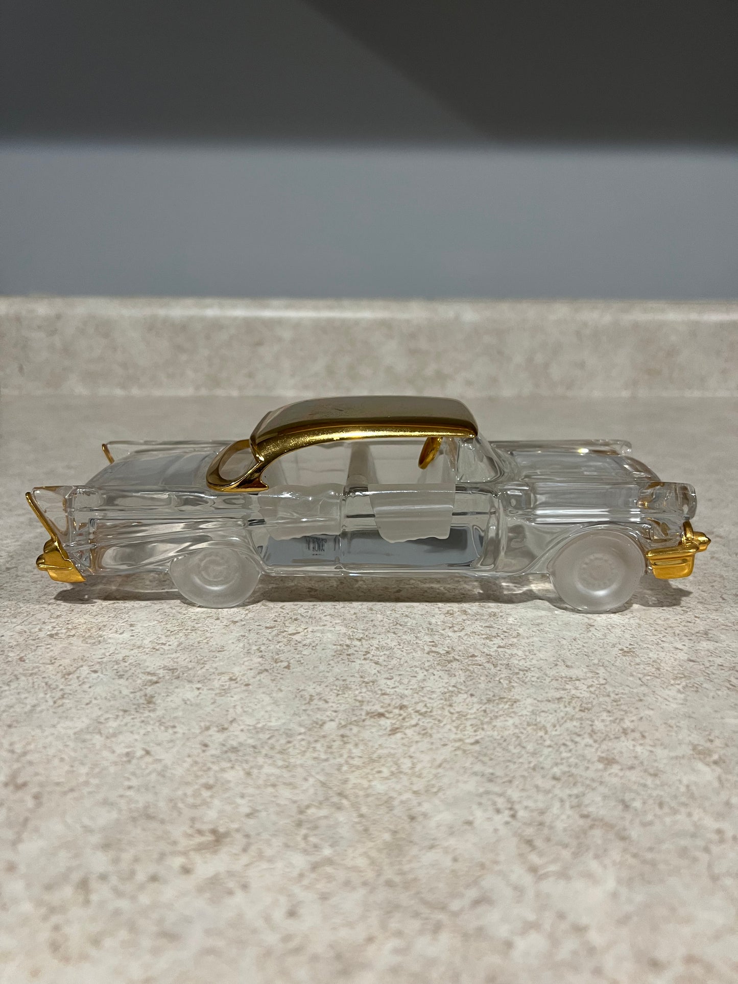 Franklin Mint 1957 Chevy Four Door Hardtop Lead Crystal 24 Karat Gold Trim Diecast Car