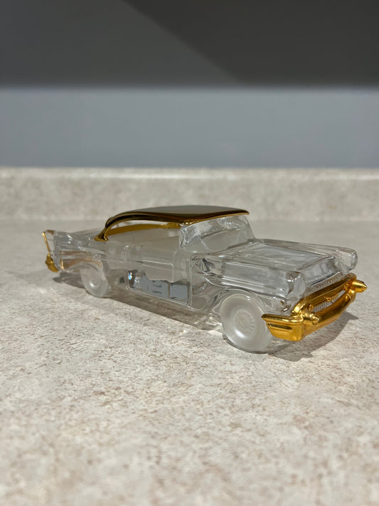 Franklin Mint 1957 Chevy Four Door Hardtop Lead Crystal 24 Karat Gold Trim Diecast Car