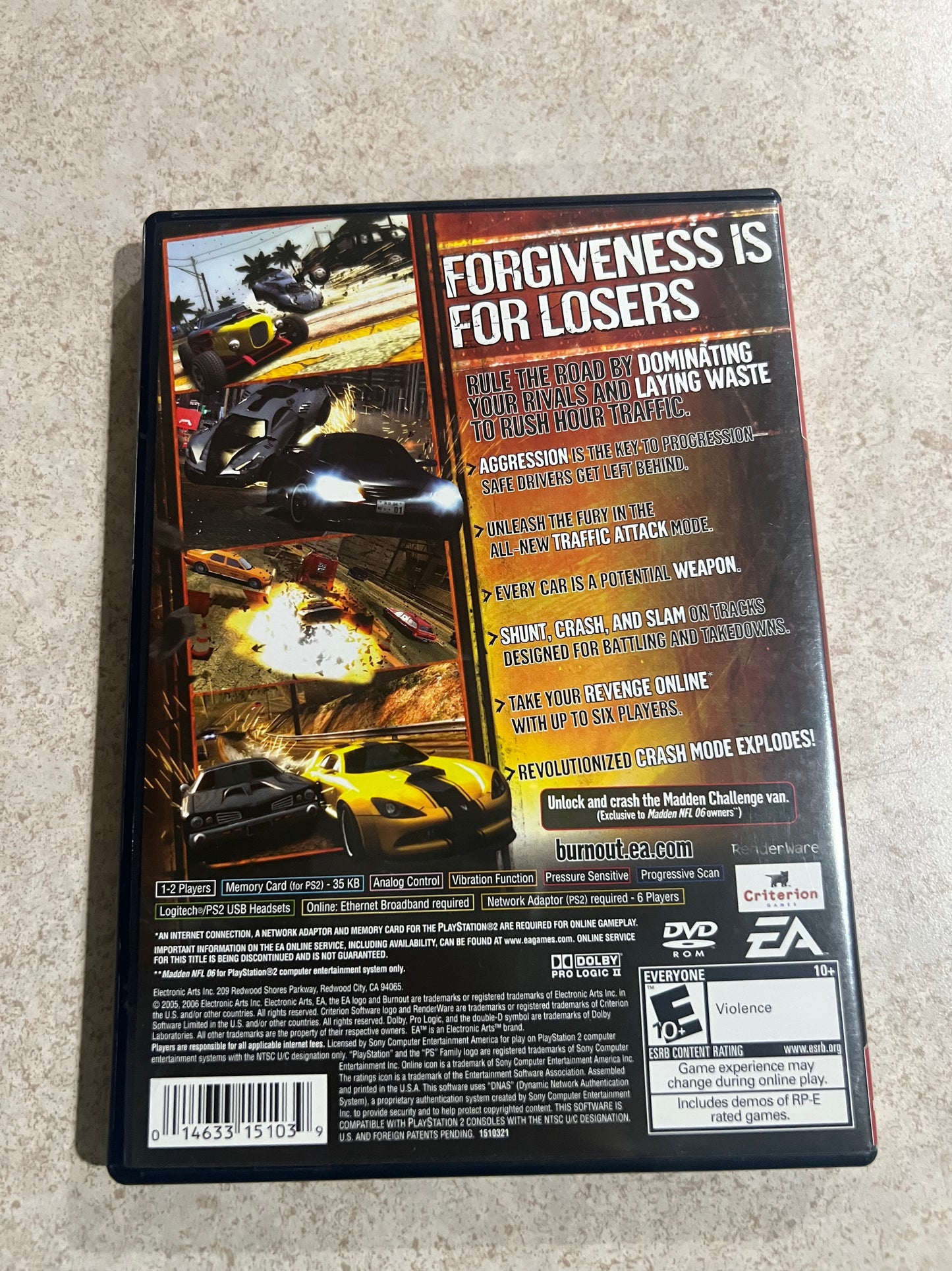 Burnout Revenge PS2 Video Game Complete w/ Case and Manual